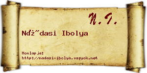 Nádasi Ibolya névjegykártya
